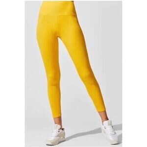 Carbon38 Ribbed 7/8 Legging Womens XS Yellow Athletic Pants